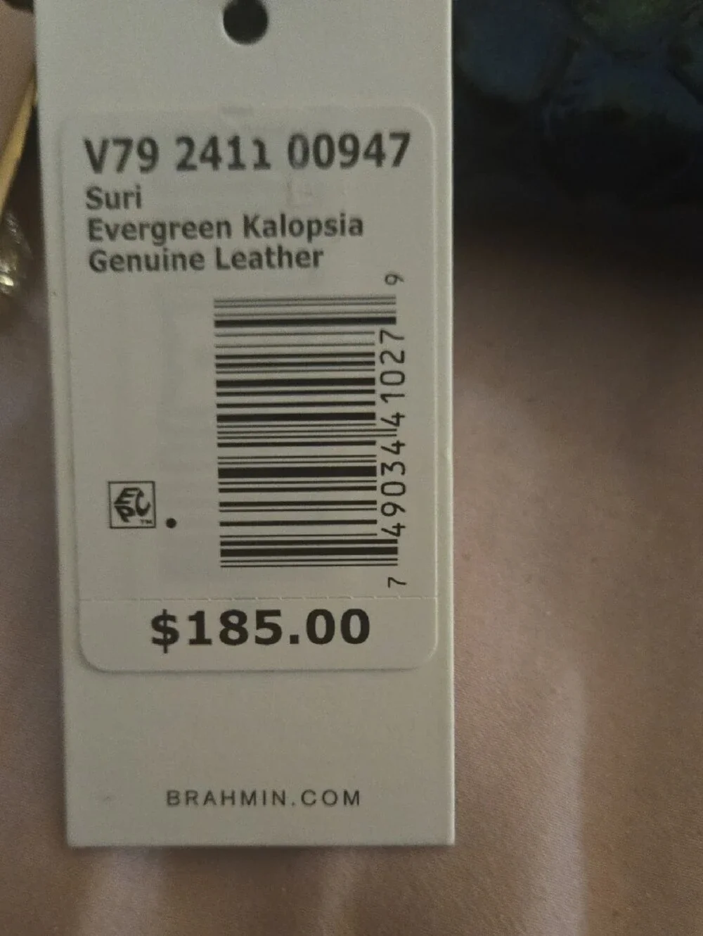 Brahmin Blue/teal Irridescent Embossed Leather Wallet with Gold Plaque. NWT